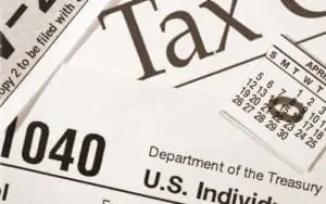 Tax written on paper